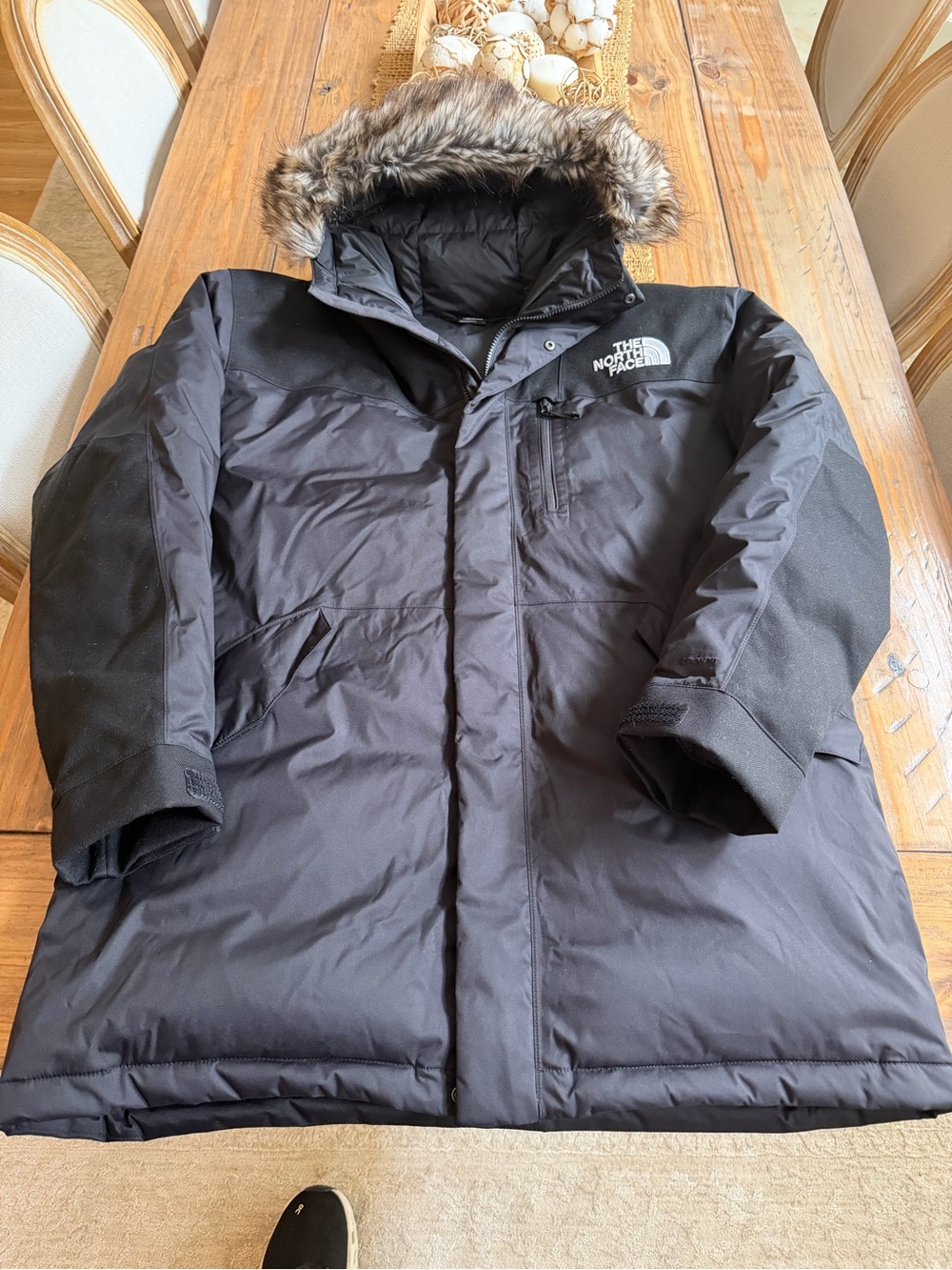 NORTH FACE MCMURDO 550 DOWN PARKA NWOT RET $400 BLACK W FUR
